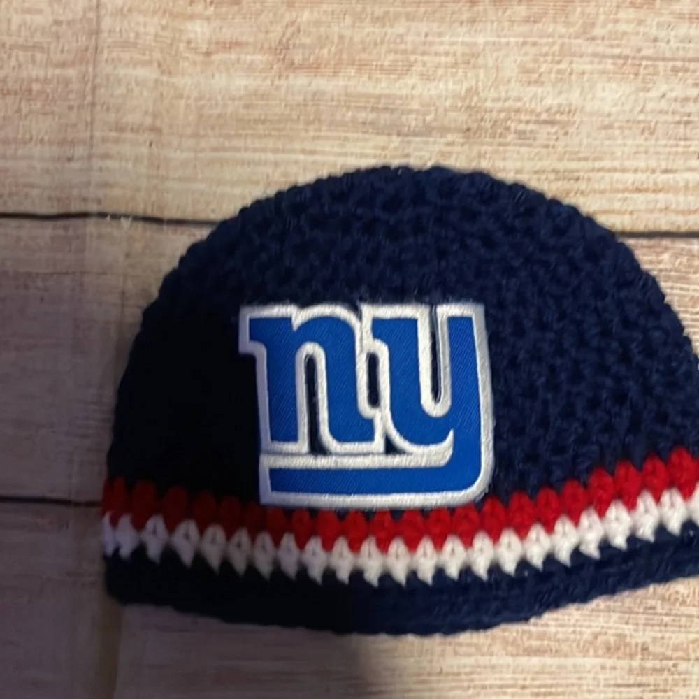 Handmade NY Giants Beanie Hat and Diaper Cover Set 🏈